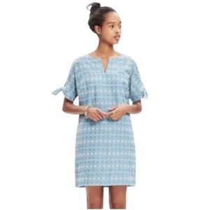 Women's XXS Madewell Blue Embroidered Tie-Sleeve Dress Mini Summer Dress
